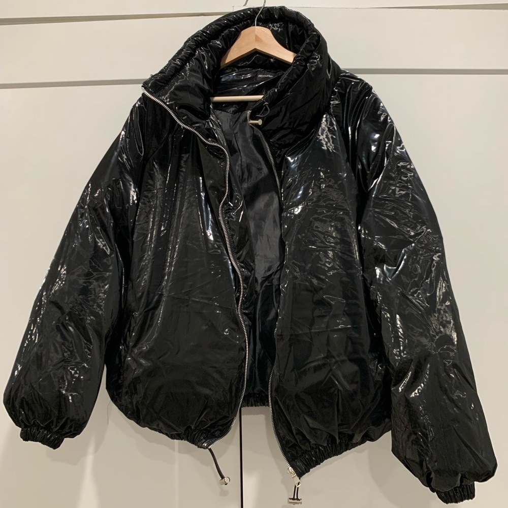 Black Bomber Jacket (PrettyLittleThing) - XS
